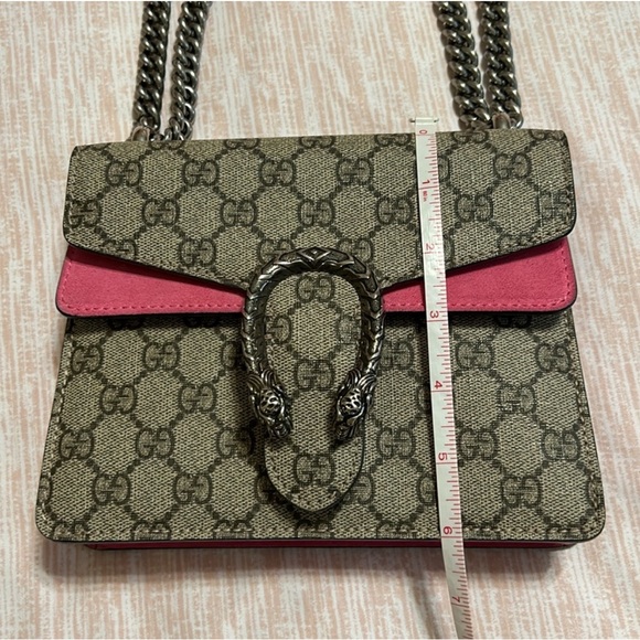 GUCCI Supreme Monogram Dionysus Mini shoulder/crossbody RARE PINK - Picture 10 of 10